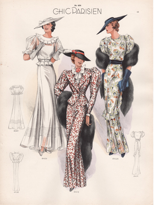 Chic Paris fashion prints from 1936